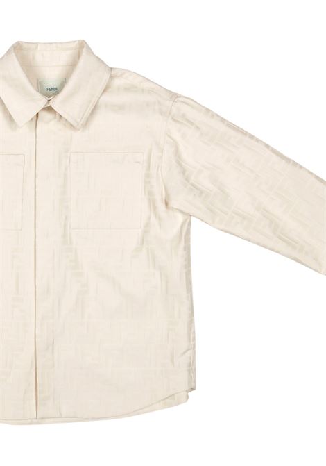 FENDI KIDS Camicia Monogram Beige - FENDI KIDS