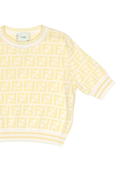 FENDI KIDS Maglione Monogram Giallo - FENDI KIDS
