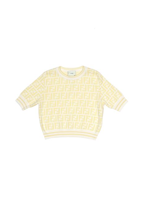 FENDI KIDS Maglione Monogram Giallo - FENDI KIDS