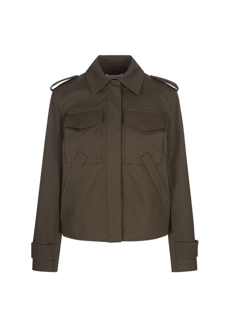 ALEXANDER MCQUEEN Giacca Boxy Corta Con Maniche Blusanti in Kaki - ALEXANDER MCQUEEN
