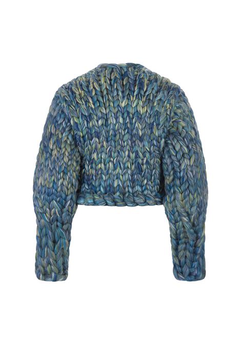 HOPE MACAULAY Giacca Colossal Knit Blu Sfumato - HOPE MACAULAY