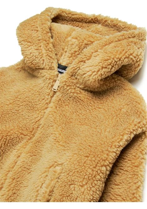 DSQUARED2 KIDS Giacca Con Cappuccio Icon In Teddy Beige - DSQUARED2 KIDS