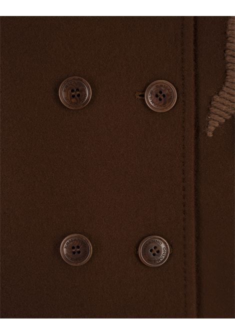 ERMANNO SCERVINO Giacca Doppiopetto Marrone Con Ricamo Floreale - ERMANNO SCERVINO