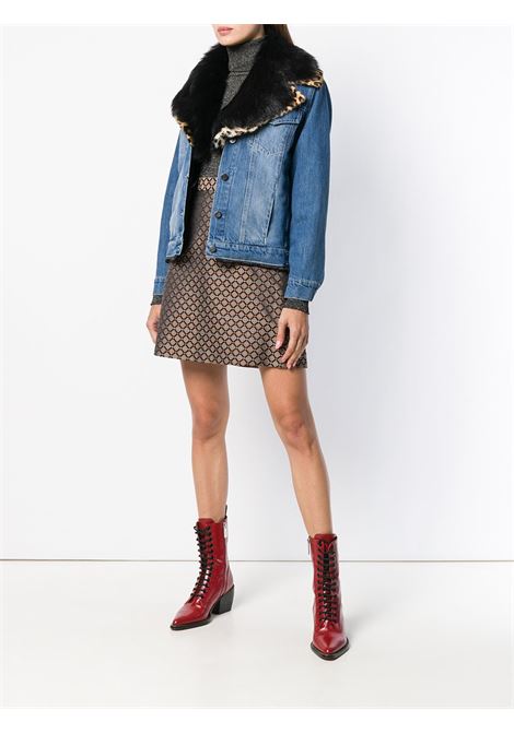 SIMONETTA RAVIZZA Giacca In Denim Con Collo Di Pelliccia - SIMONETTA RAVIZZA