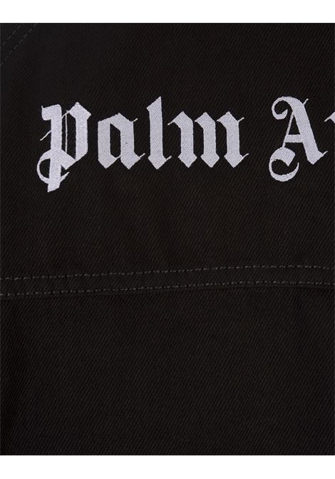 PALM ANGELS Giacca In Denim Nero Con Logo - PALM ANGELS