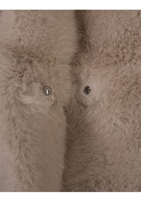 VALENTINI 1972 Giacca In Finta Pelliccia Beige Con Coulisse Dietro - VALENTINI 1972