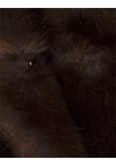 VALENTINI 1972 Giacca In Finta Pelliccia Marrone Con Coulisse Dietro - VALENTINI 1972