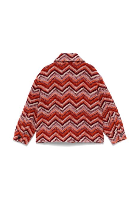 MISSONI KIDS Giacca Misto Lana Con Motivo Zigzag Rosso E Arancione - MISSONI KIDS