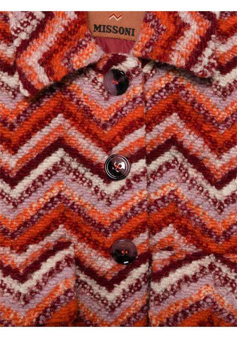 MISSONI KIDS Giacca Misto Lana Con Motivo Zigzag Rosso E Arancione - MISSONI KIDS