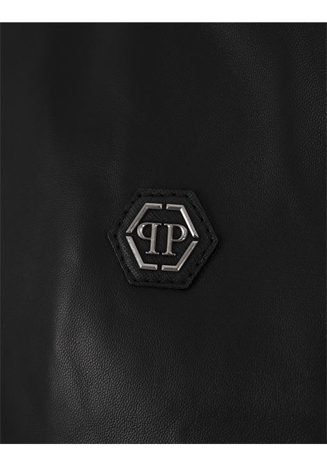 PHILIPP PLEIN Giacca Moto Basic In Pelle Nera - PHILIPP PLEIN