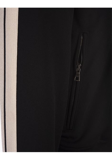 PALM ANGELS Giacca Sportiva Nera Con Logo E Bande A Contrasto - PALM ANGELS