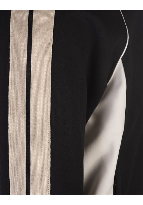 PALM ANGELS Giacca Track Nera E Bianca Con Monogramma - PALM ANGELS