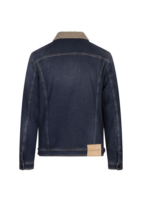 JACOB COHEN Giacca Trucker Sherpa In Mid Blue Comfort Denim - JACOB COHEN
