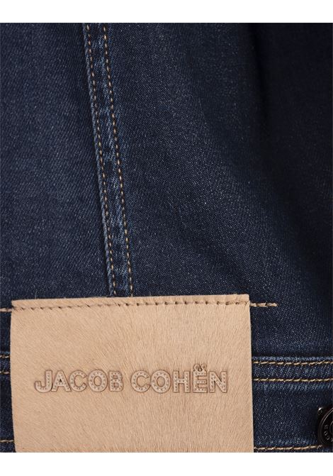 JACOB COHEN Giacca Trucker Sherpa In Mid Blue Comfort Denim - JACOB COHEN