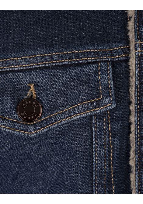 JACOB COHEN Giacca Trucker Sherpa In Mid Blue Comfort Denim - JACOB COHEN