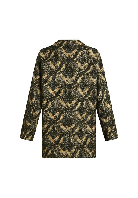 ETRO Giaccone Doppiopetto In Bouclé Jacquard Giallo - ETRO