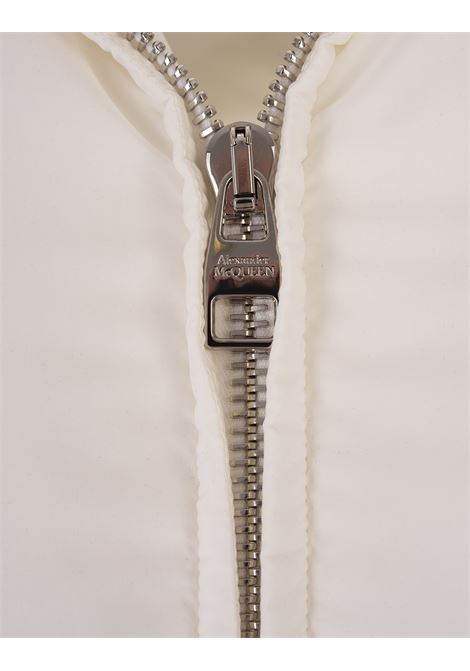 ALEXANDER MCQUEEN Gilet Imbottito Bianco Con Applicazione Logo - ALEXANDER MCQUEEN