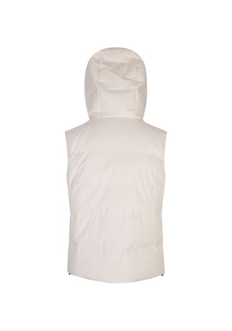 MONTECORE Gilet Imbottito Bianco Con Cappuccio - MONTECORE