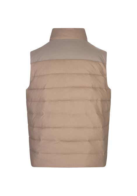 KITON Gilet Imbottito In Cashmere Trapuntato Beige - KITON