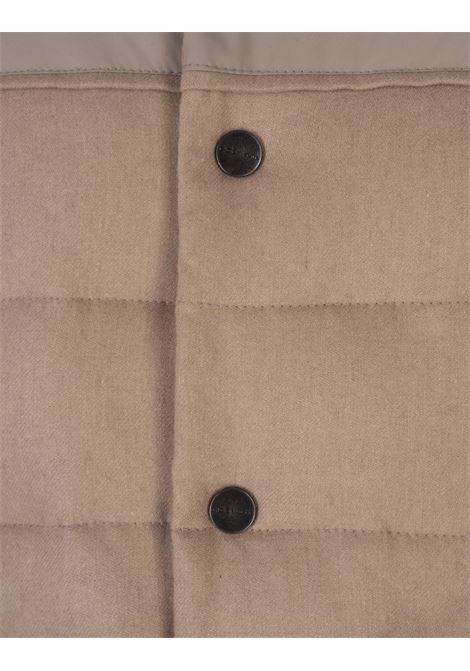 KITON Gilet Imbottito In Cashmere Trapuntato Beige - KITON