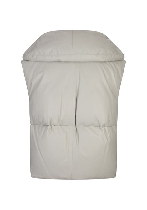 JIL SANDER Gilet Imbottito In Pelle Verde Salvia - JIL SANDER