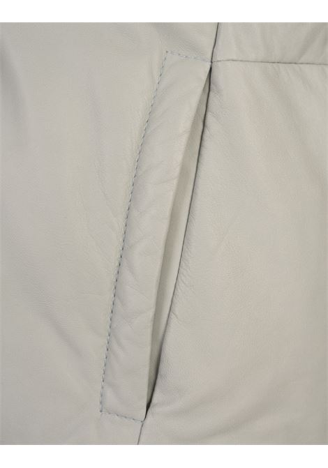 JIL SANDER Gilet Imbottito In Pelle Verde Salvia - JIL SANDER