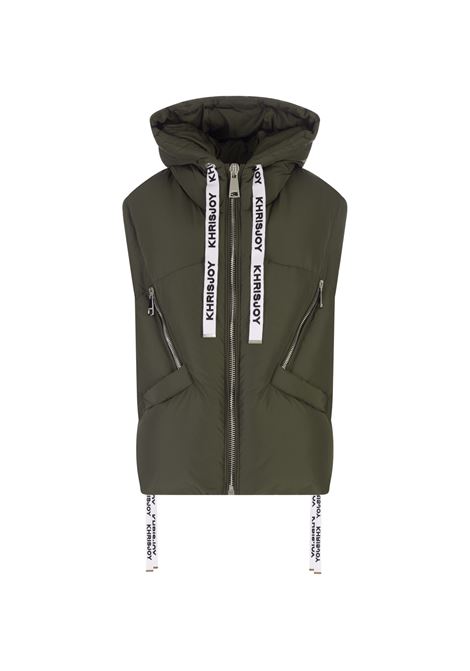 KHRISJOY Gilet Imbottito Khris Iconic Verde Muschio - KHRISJOY