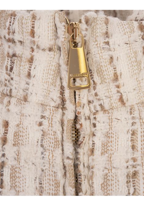 KHRISJOY Giubbotto Cropped Moon In Tweed Beige - KHRISJOY