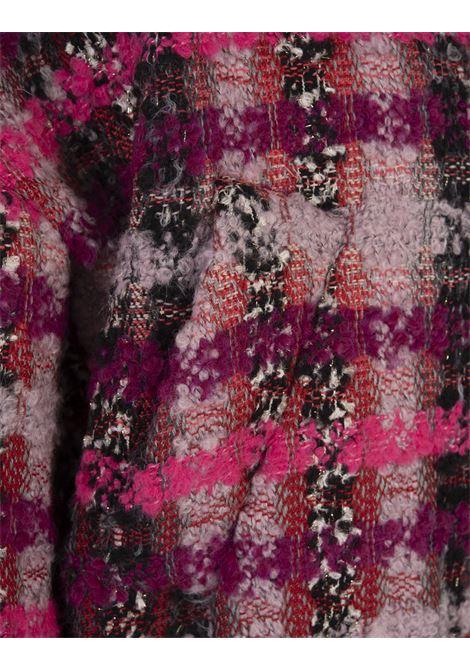 KHRISJOY Giubbotto Cropped Moon In Tweed Fucsia - KHRISJOY