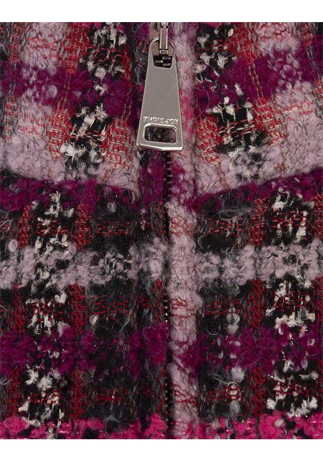 KHRISJOY Giubbotto Cropped Moon In Tweed Fucsia - KHRISJOY