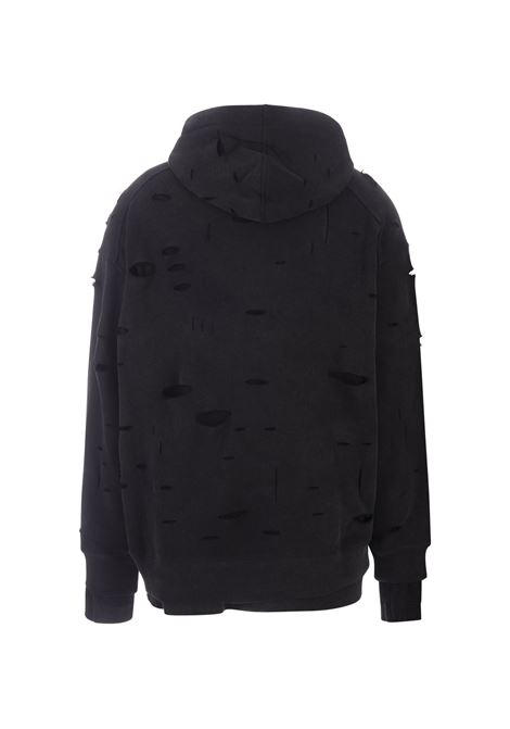 GIVENCHY Felpa Destroyed Nera Con Logo - GIVENCHY