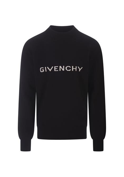 GIVENCHY Pullover In Lana Nera Con Logo - GIVENCHY