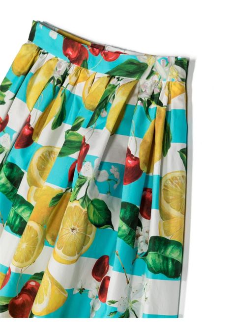 DOLCE & GABBANA KIDS Gonna A Pieghe Con Stampa Limoni E Ciliegie - DOLCE & GABBANA KIDS
