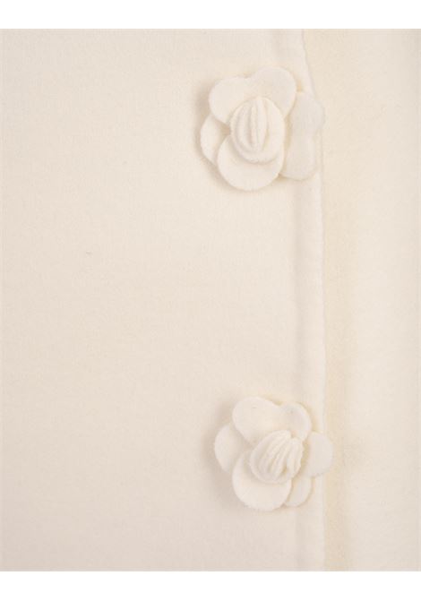 ERMANNO SCERVINO Gonna Corta Bianca Con Fiori Tridimensionali - ERMANNO SCERVINO