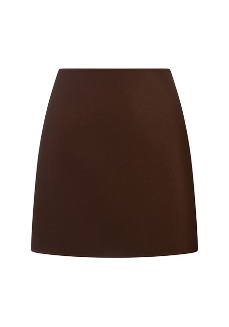 ERMANNO SCERVINO Gonna Corta In Panno Di Lana Marrone - ERMANNO SCERVINO