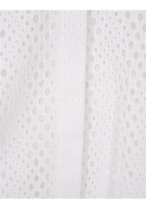 ALAIA Gonna Corta In Sangallo Bianco Con Cintura - ALAIA