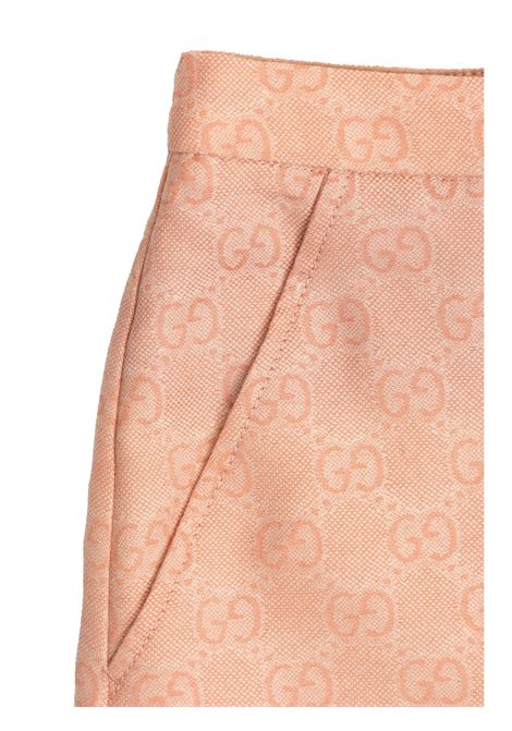 GUCCI KIDS Gonna In Flanella Di Lana Jacquard Gucci Rosa - GUCCI KIDS
