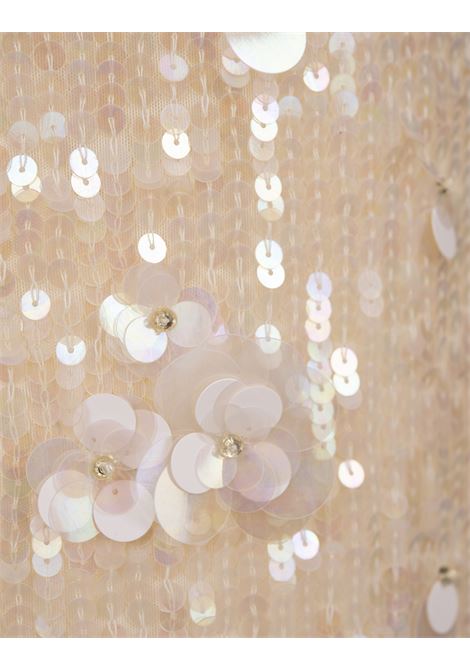 PAROSH Gonna Longuette Full Paillettes Glow Bianca - PAROSH