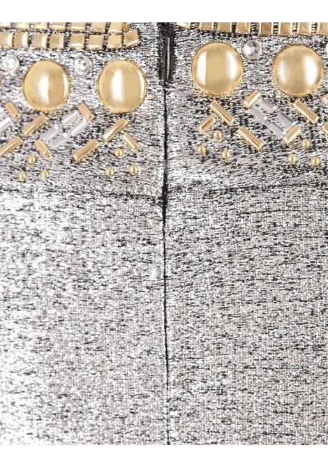 RABANNE Gonna Lunga Argentata Con Borchie Dorate - RABANNE