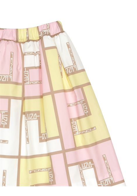 FENDI KIDS Gonna Lunga Con Logo Macropuzzled - FENDI KIDS