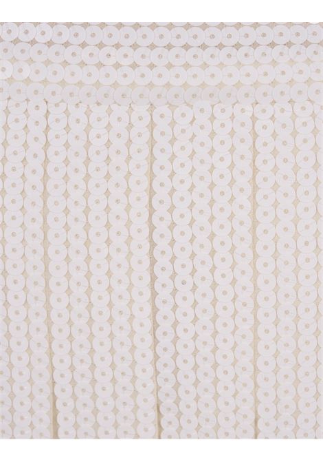 PAROSH Gonna Lunga Di Paillettes Godot Bianca - PAROSH