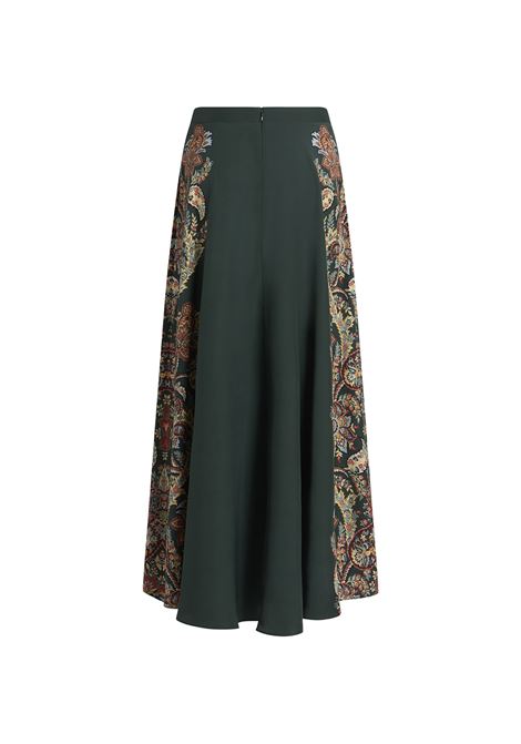 ETRO Gonna Lunga Verde Scuro Con Stampa Paisley - ETRO