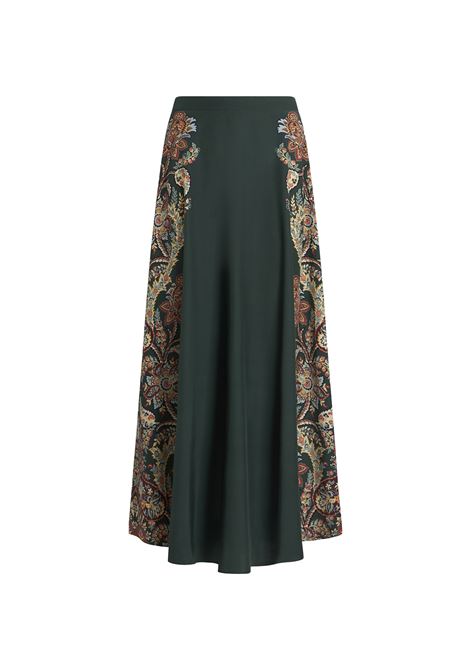 ETRO Gonna Lunga Verde Scuro Con Stampa Paisley - ETRO