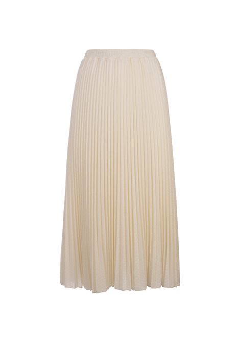 ERMANNO SCERVINO Gonna Midi In Maglia Plissé Bianca - ERMANNO SCERVINO