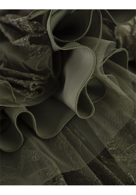 ERMANNO SCERVINO Gonna Midi In Pizzo Plissé Verde - ERMANNO SCERVINO