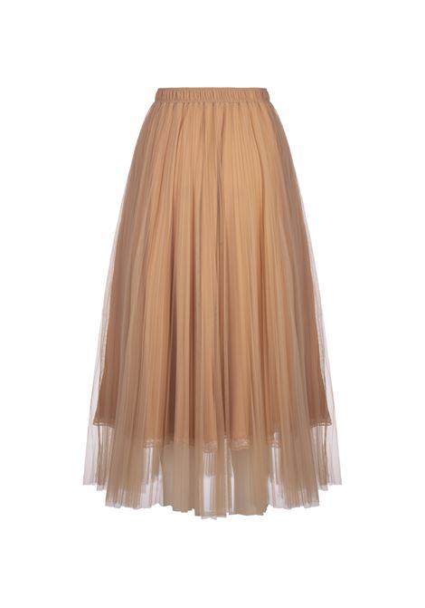 ERMANNO SCERVINO Gonna Midi In Tulle Beige - ERMANNO SCERVINO