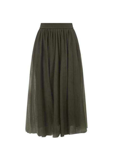 FABIANA FILIPPI Gonna Midi In Tulle Verde Oliva - FABIANA FILIPPI