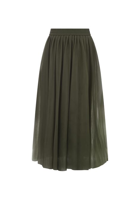 FABIANA FILIPPI Gonna Midi In Tulle Verde Oliva - FABIANA FILIPPI