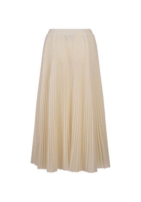 ERMANNO SCERVINO Gonna Midi Plissé Di Misto Mohair Bianca - ERMANNO SCERVINO