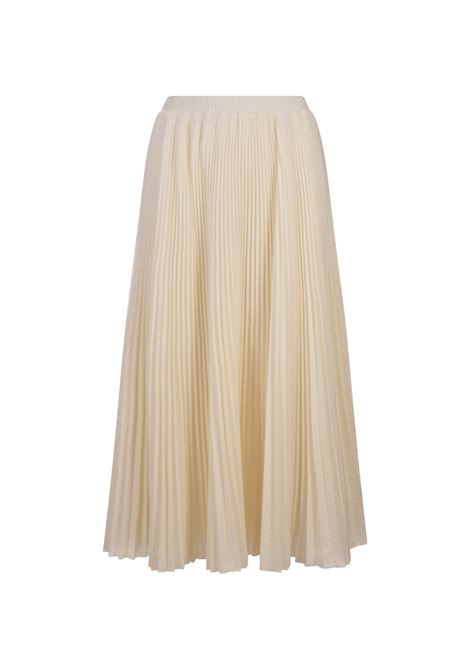 ERMANNO SCERVINO Gonna Midi Plissé Di Misto Mohair Bianca - ERMANNO SCERVINO